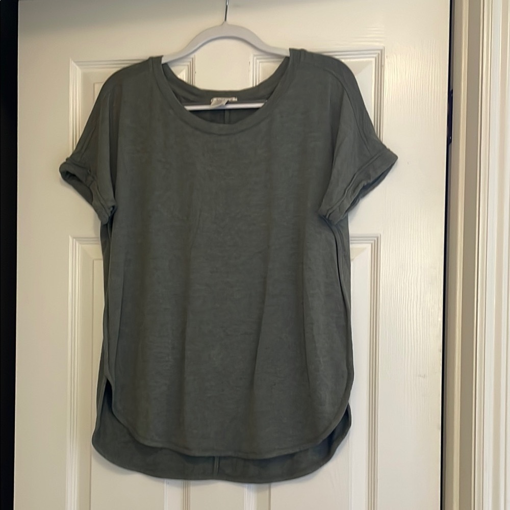 Casual Olive Green Women's Top